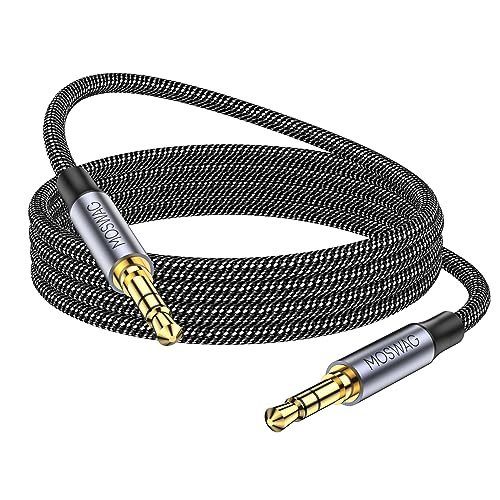 MOSWAG Aux Kabel, Audio Kabel 3,5mm (1m), 3,5mm Klinke auf Klinke Aux Kabel Stereo Audio Klinkenkabel für Autoradio, Kopfhörer, Redme Note Serie, PC, Tablets, Lautsprecher, MP3/ MP4 Player usw.