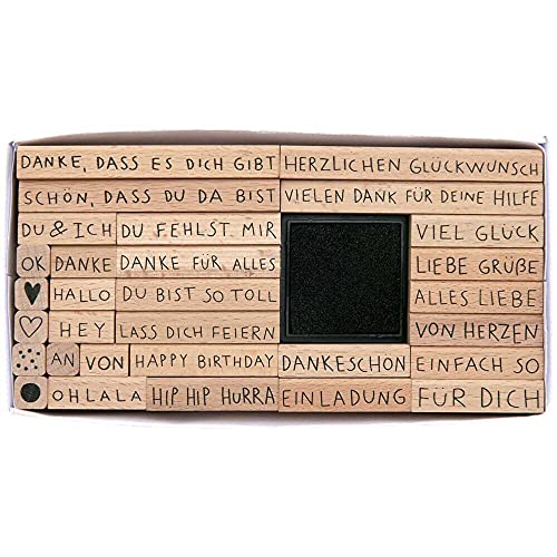 Stempelset Text, Deutsch, FSC 100%