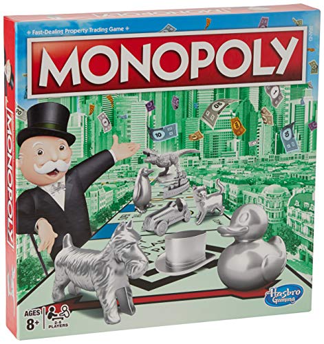 Hasbro C1009302 Monopoly Classic, klassisches Brettspiel für die ganze Familie für 2 bis 6 Spieler, für Kinder ab 8 Jahren (englische Sprachausgabe)