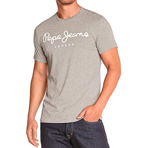 Pepe Jeans Herren Original Stretch N T-shirt, Grau (Grey Marl), M