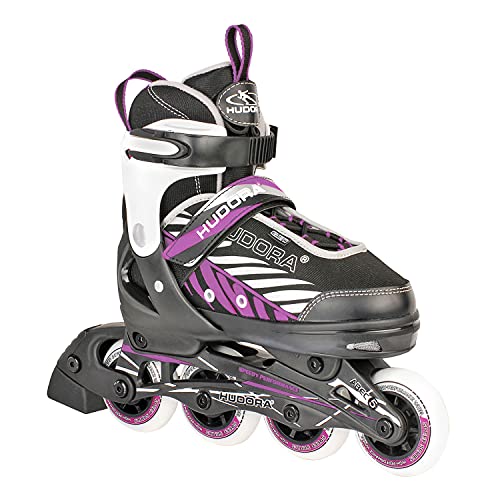 HUDORA Patines de ruedas Mia negro/morado - Patines para niños / adolescentes y adultos - tallas 37-40 - ajustables en 4 tallas - cómodos y elegantes
