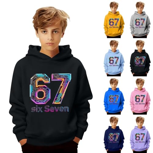 EUTAVKWE 67 Pullover Six Seven Print Hoodie Kapuzenpullover für Jungen Kinder 67 Hoody Sweatshirt Six Seven Kostüm Outdoor Sports Everyday Mode