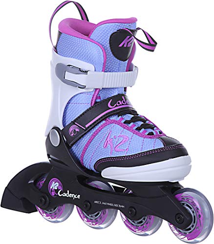 K2 Skates Mädchen Inline Skate Cadence Jr Girl — White - Light Blue - pink — M (EU: 32-37 / UK: 13-4 / US: 1-5) — 30C0350