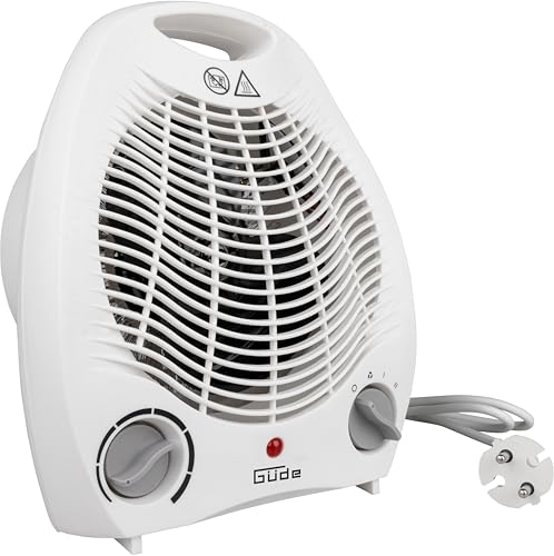 Güde 85175 Heizlüfter GH 2000 (2000 W Heizleistung, 2 Stufen (1000/2000 W), Ventilatorfunktion, Gebläseleistung 75 m³/h, stufenloser Thermostat, Überhitzungs- & Kippschutz, Tragegriff, schnelle Wärme)