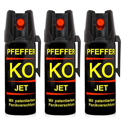 Pfefferspray KO Jet Hundeabwehr Verteidigungsspray 50 ml Abwehrspray Pepper Defender (KO Jet 50 ML 3er Set)