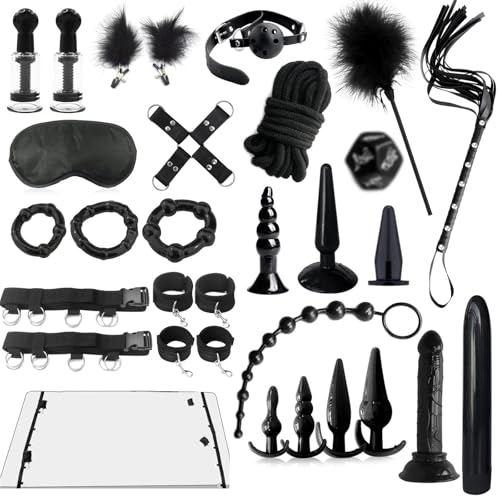 BDSM Fesseln Sex Set Perfekt Bondage Set 26 Stück,Handschellen Sex Bett
