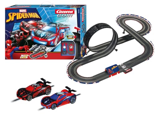 Carrera - 20062580 GO!!! Spider Racing Rennbahn-Set I Rennbahn mit lizensierten Slotcars | bis zu 2 Spieler | Für Kinder ab 6 Jahren & Erwachsene