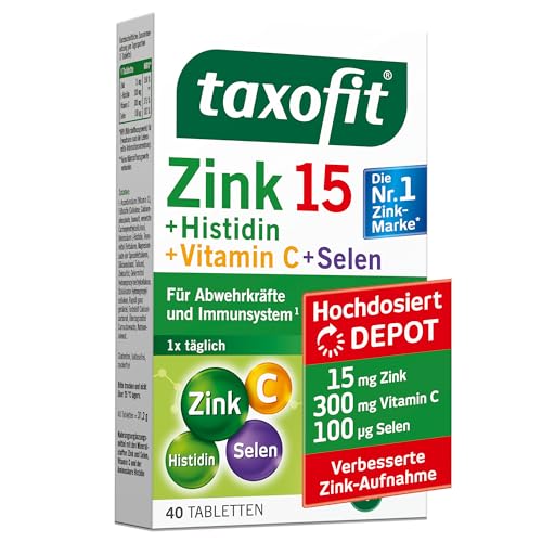 taxofit Zink 15 + Histidin Depot, 40 Stück