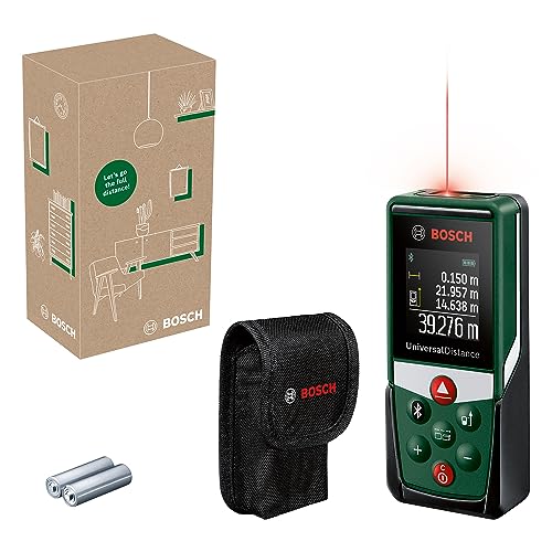 Bosch Laserentfernungsmesser UniversalDistance 40C (Distanz bis 40m präzise messen, Bluetooth-Konnektivität, Messfunktionen, im E-Commerce Karton)
