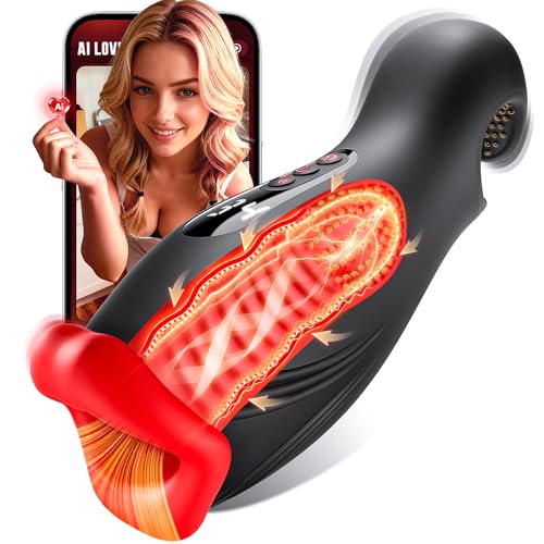 Masturbieren für Männer Dual-End Beads Stimulation 9 Vibration, Sex Spielzeug für die Männer Masturbator Penis Vibrator 4 Wellensaugen, Sex Toyset für Man mit Manuelles Trainer App Control Contitop