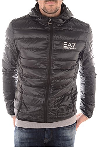Emporio Armani Herren Train Core Daunen-Kapuzenjacke Daunenmantel, schwarz, XXL