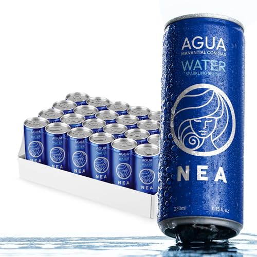 NEA Sprudelwasser in Dose - Quellwasser mit Kohlensäure Österreichische Alpen - 24er Pack 33cl - Aluminium Recycelbar Plastikfrei BPA Free - Ohne Metallischen Nachgeschmack - Feine Perlung
