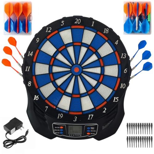 Elektronische Dartscheibe für 8 Spieler mit 12 Darts 24 Ersatzspitze