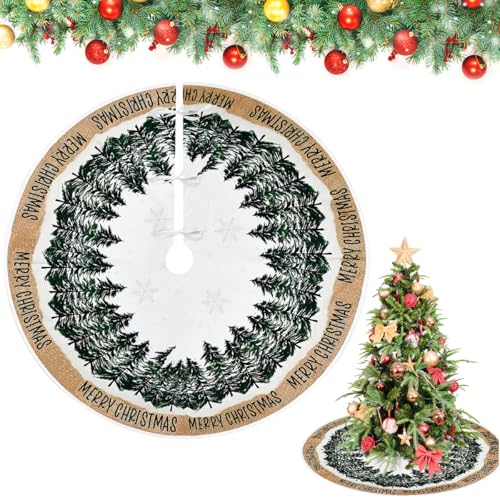 Zuxbolf Weihnachtsbaum Rock 122cm/48zoll Weihnachtsbaum Decke Rock Rund Weihnachtsbaumdecke Christbaumdecke Baumdecke Tannenbaum Decke Christbaumständer Weihnachtsbaum Teppich für Weihnachten Deko
