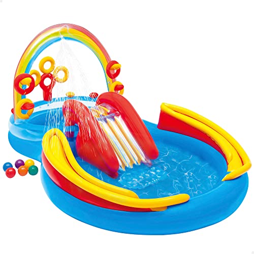 Intex Rainbow Ring Play Center - Kinder Aufstellpool - Planschbecken - 297 x 193 x 135 cm - Für 3+ Jahre 57453NP Mehrfarbig 297x193x135 cm