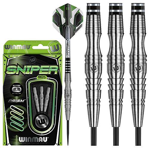 WINMAU Sniper 23g Profi Wolfram Steeltip Dartpfeile Set mit Flights und Schäfte
