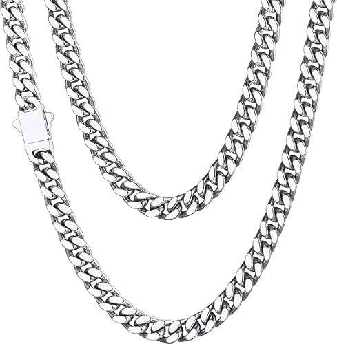 ChainsHouse Panzerkette Herren Miami Kette 51cm Halskette Edelstahl Kette Mann Gliederkette 5mm breit Damen Robuste Edelstahlkette Herrenkette Halsreif Halsschmuck für Ehefrau