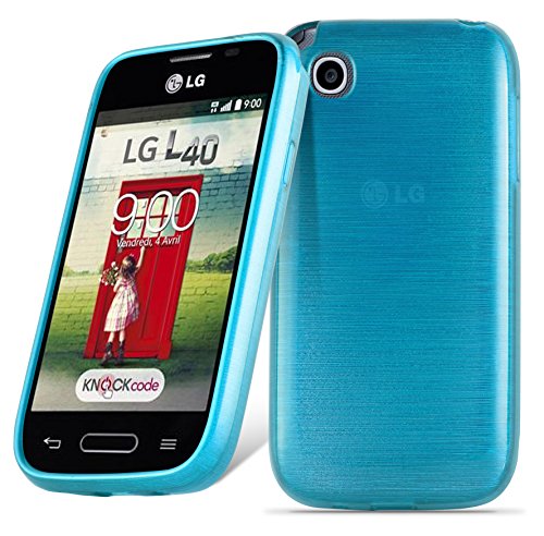 Cadorabo Hülle kompatibel mit LG L40 Schutzhülle TPU Silikon Case Brushed Design Slim Kratzfest Weiche Gummi mit Rundumschutz Case Hülle für LG L40 in Türkis
