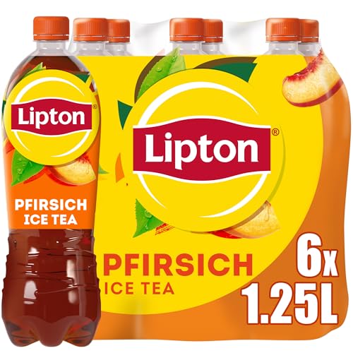 Lipton Ice Tea Peach, Eistee mit Pfirsich Geschmack, EINWEG (6 x 1.25L) (Verpackungsdesign kann abweichen)