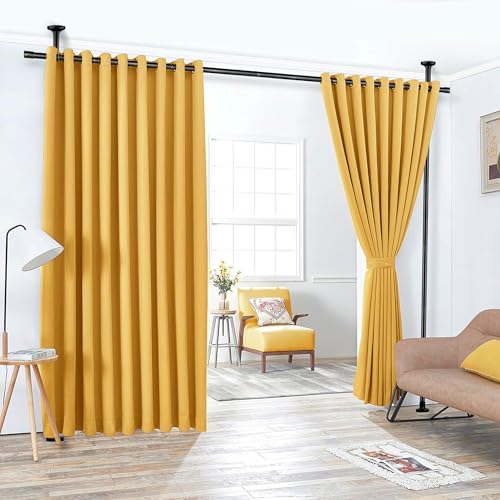 Paxluv Raumteiler Ohne Bohren 120-300 cm (H) X 70-245 cm (L) - Paravent Und Raumtrenner Innen - Trennwand Und Vorhangstange, Elegant Und Innovativ