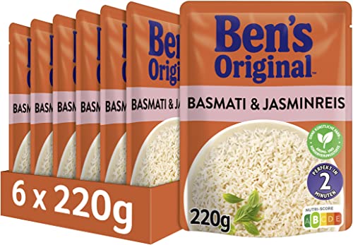 Ben's Original Express-Reis Basmati & Jasmin-Reis, 6 Packungen, 6 x 220g