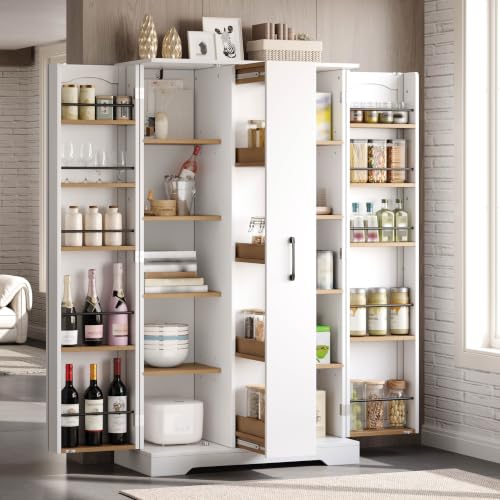 Xwiny Modern Küchenschrank mit Doppeltürschrank, Weiß, 78x40x150 cm