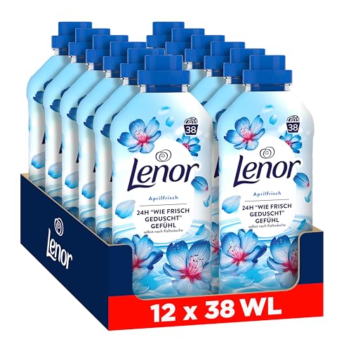 Lenor Weichspüler 12x38 Waschladungen, Aprilfrisch, 24H “Wie Frisch Geduscht“ Gefühl