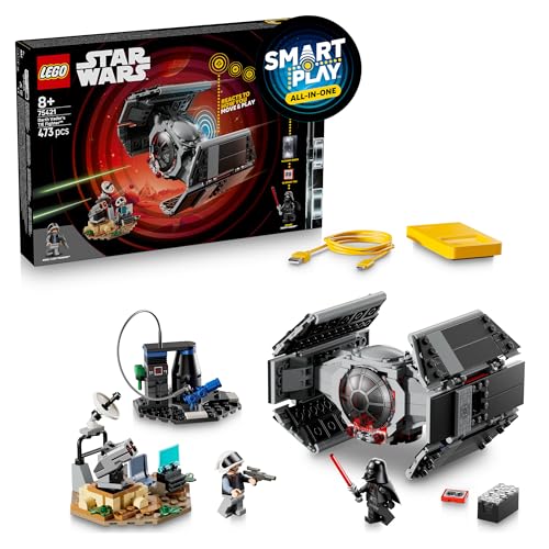 LEGO Star Wars 75421 SMART Play: Darth Vaders TIE Fighter - Interaktives All-in-1 Spielset mit SMART Brick, Tag, Minifigur & Ladegerät - Geschenk für Jungen, Mädchen ab 8 Jahren und Erwachsene Fans