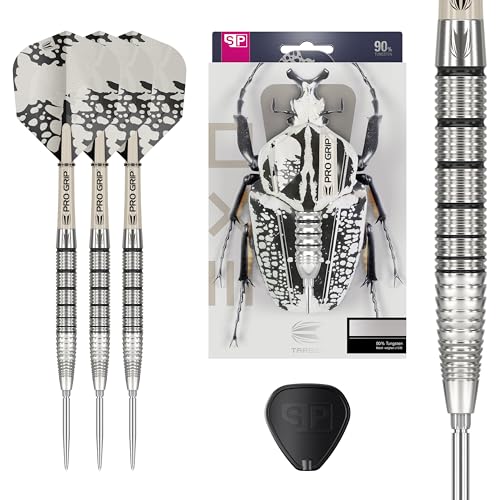 Target Darts EXO Edition 90% Tungsten Steel Tip Darts Set - 24g Barrel SP02 - Steel Tip Dart Sets, Swiss Point Darts mit Pro Grip Schäften und No.6 Flights, SP Tool Included