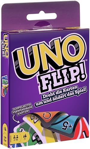 Mattel Games - UNO FLIP! Kartenspiel mit beidseitig bedruckten Karten, neuem Twist und spezieller FLIP-Karte, 2 - 10 Spieler ab 7 Jahren, GDR44