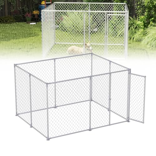 UISEBRT Hundezwinger Hundehütte Outdoor Hundehaus 250x200x150 cm Hundekäfig Welpenlaufstall Verschließbares Riegelsystem und Sicheres Design