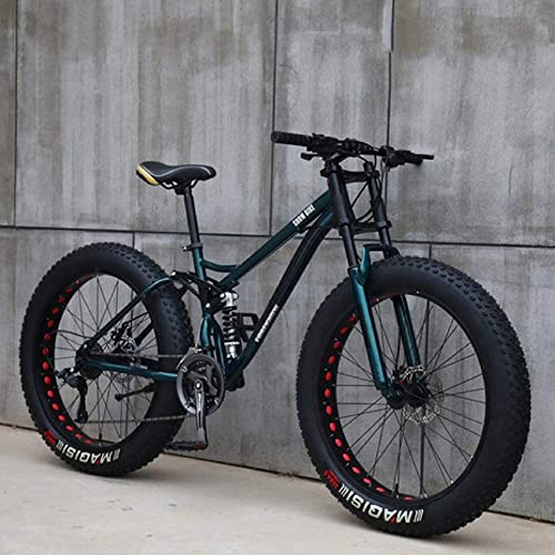 Nationalr Reeim Mountainbike, 26 Zoll (66 cm), Mjh-01, Erwachsene, Fat tire Bike,21-Gang-Fahrrad, Rahmen Aus Karbonstahl, Doppelte Vollfederung, Doppelte Scheibenbremse, Orange/Cyan