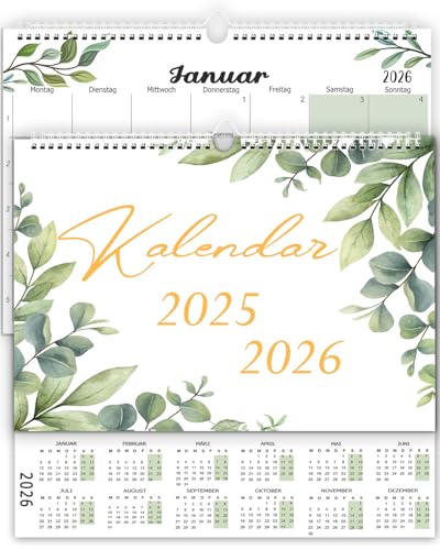 Wandkalender 2026 A4, Kalender 2026 von Jan. 2026bis Dez. 2026, Monatsübersicht Familienkalender/Adventskalender/Monatsplaner/Jahresplaner für Zuhause oder Büro