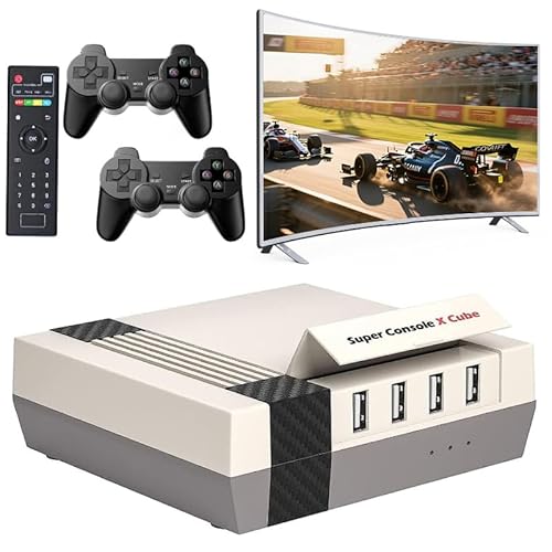 Super Console X Cube, Retro-Spielekonsole mit 256G& 95000+ Videospielen, Spielekonsole EmuELEC 3.9, 4K HD, 61+ Emulatoren unterstützt,4K-TV-HD/AV-Ausgang, mit 2 Gamepads