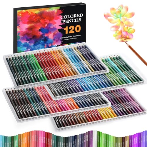 COOL BANK 120 Buntstifte Set, Buntstifte für Erwachsene & Malbücher mit weichem ölbasiertem Kern, Farbstifte Set zum Skizzieren, Blending & Layering, Art Supplies für Teenager, Anfänger & Künstler