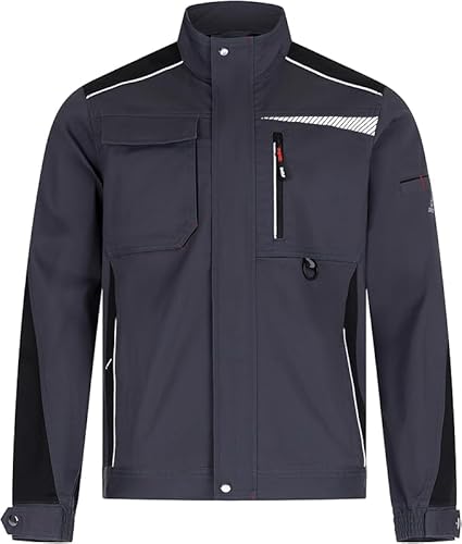 BWOLF Daytona Arbeitsjacke Herren Stretch Arbeitsjacken Herren Arbeitskleidung Männer mit Spandex und vielen Taschen (DE/NL/SE/PL, Alphanumerisch, S, Regular, Regular, Grau/Schwarz)