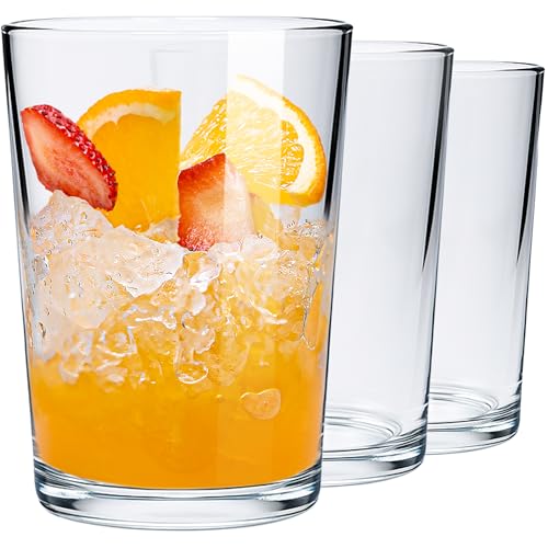 KONZEPT Gläser Set 6 teilig, Stapelbar, groß-500 ml, Kristallklare Trinkgläser – EU-Produktion, spülmaschinenfest, bleifrei – ideal für Wasser, Saft & Eisgetränke