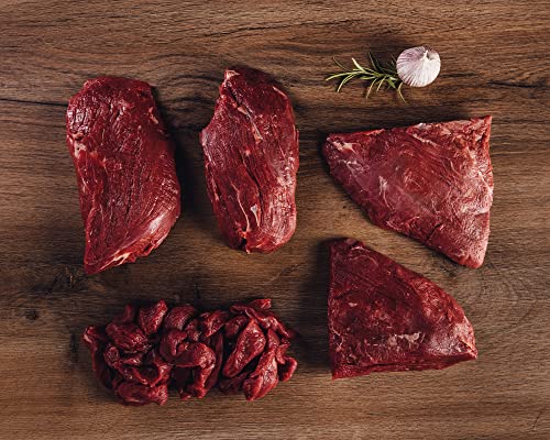 BÜFFEL BILL Filet Box S - 1kg | Filet Streifen, Filet Steaks & Chateaustück I Edelste Büffelfiletstücke I Speziell gereift, saftig und zart