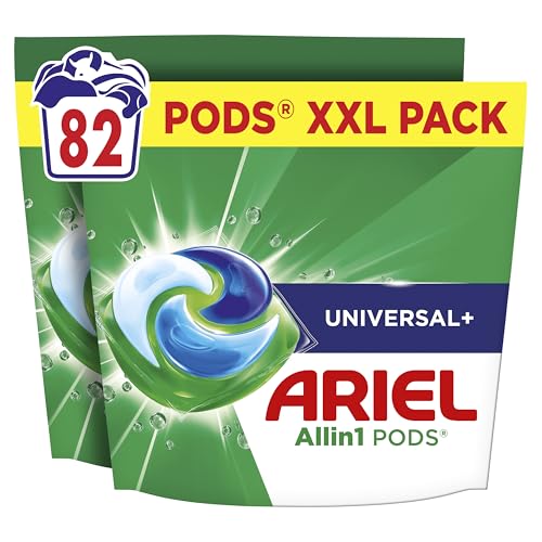 Ariel Allin1 PODS, Flüssigwaschmittelkapseln 82 Wäschen, Universal+, Fleck-Weg-Power ab der 1. Wäsche, selbst in kaltem Wasser