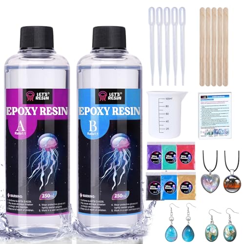 LET'S RESIN 500ml Epoxidharz Set, Transparent Epoxy Resin