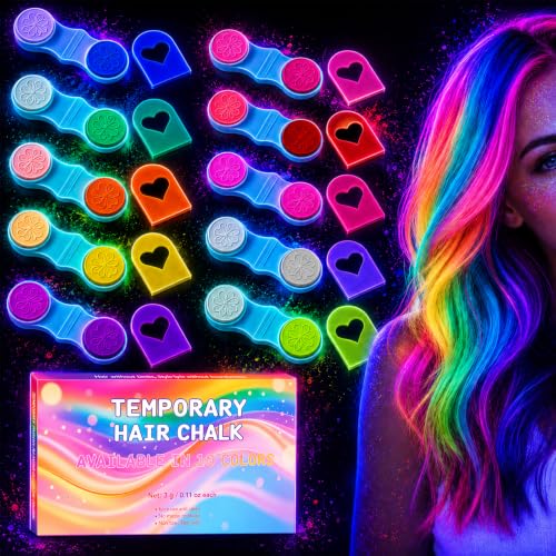 10 Farben Haarkreide, Temporäre Haarfarbe, Sanft Zur Kopfhaut, DIY-Haarfarbe Verschiedene Frisuren, Leicht Entfernbar, Ideal Für Party, Weihnachten Und Halloween