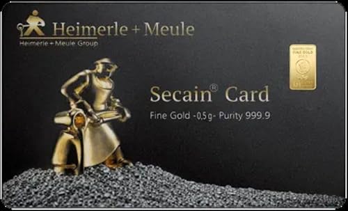 Goldbarren 0,5 Gramm Heimerle & Meule Secain Card Gold 999.9 Feingold im Blister