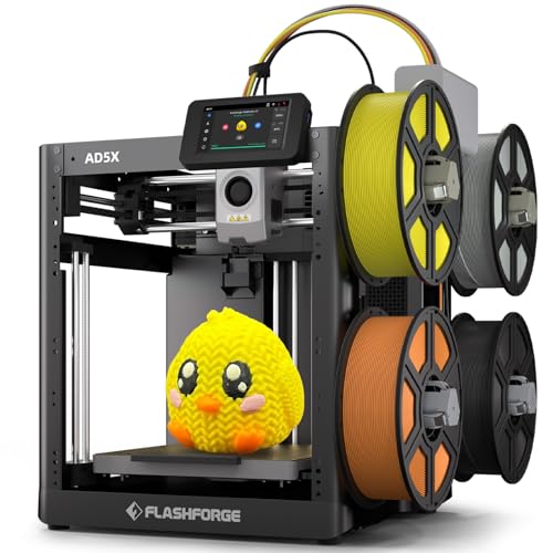 Flashforge AD5X Multicolor-3D-Drucker für Hochgeschwindigkeitsdruck in Vier Farben, maximale Geschwindigkeit 600 mm/s, automatische Nivellierung per Knopfdruck, Multi-Material-3D-Drucker mit IFS
