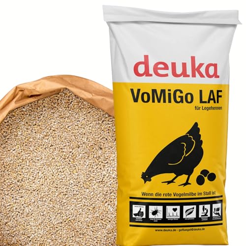 TOP Futtermittel VoMiGo Legekorn, Legehennenfutter 25 kg mit 3 mm Pellets, Hühnerfutter gegen die rote Vogelmilbe, Alleinfutter als Korn