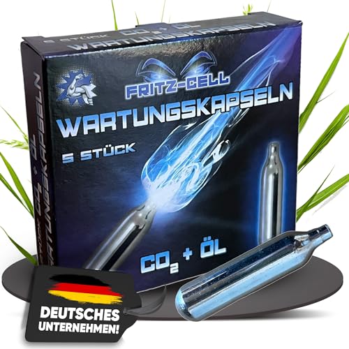 fritz-cell 5 12g CO2 Wartungskapseln Luftgewehr Softair Luftpistole Paintball Ventil Wartungskapseln