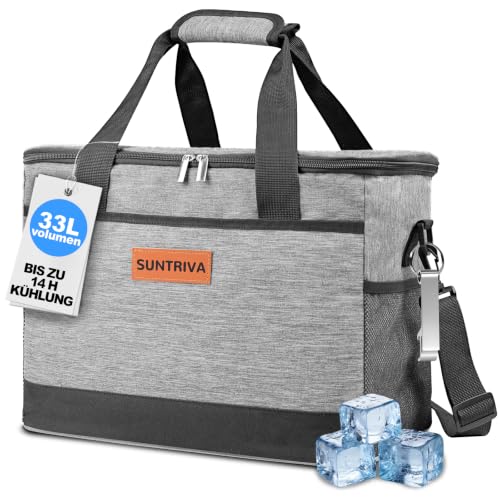 Kühltasche Groß 33L 40 Dosen 14h Kühlung Kühlbox Tragbar Faltbar
