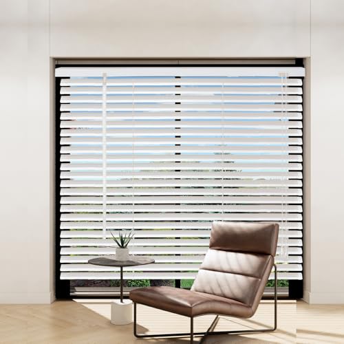 Taplzmg Aluminium Jalousie 70 x 220 cm, mit Klemmträgern, Jalousie ohne Bohren, Sichtschutz, Sonnenschutz, Aluminium Jalousie für Fenster und Türen, Weiße.