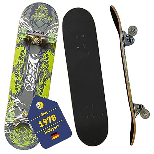 Best Sporting Skateboard Green High I Skate-Board mit ABEC 5 Kugellager I hochwertige Skateboards aus Holz & Aluminum I Skateboard Erwachsene I 78,5 x 20,4 cm Skateboard Deck grünes Design