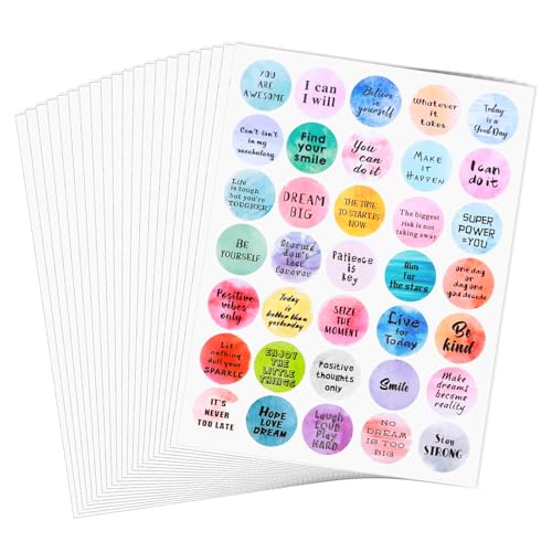 700 Stk Spüche Aufkleber Bunt,2.5cm Sticker mit Positiven Sprüchen Motivationssticker Mutmacher Sticker Motivationsaufkleber für Laptop Geschenk Umschlag Scrapbook
