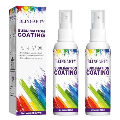 Sublimations-Beschichtungsspray, Sublimationsspray für Baumwollshirts, Polyester, T-Shirts, Karton, schnell trocknend & super haftend, Hochglanz-Sublimationsbeschichtung für alle Stoffe 2x100 ml